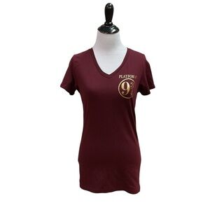 Harry Potter Girl's Youth Size XL Fitted T-shirt Platform 3/4 Short Sleeves Red